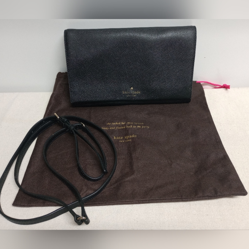 Kate Spade Black Textured Clutch